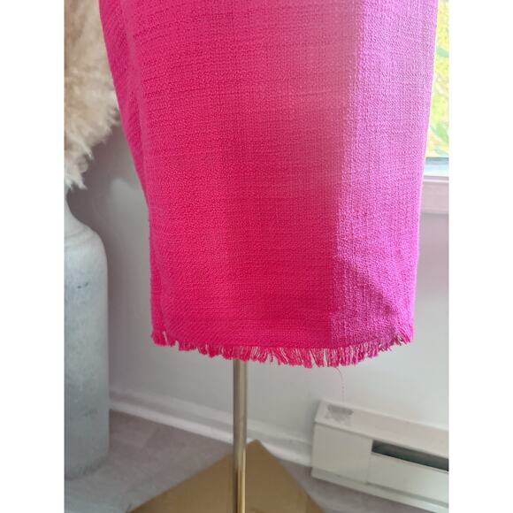 Karl Lagerfeld Pink Fringe Sheath Dress Womens Size 8 Professional Work Office - Picture 5 of 10